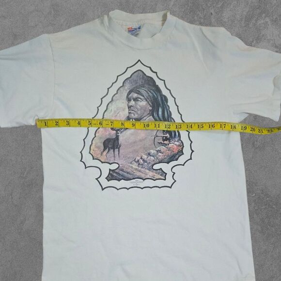 Vintage Native American ISHI Shirt 90s Single Stitch M - Picture 5 of 6